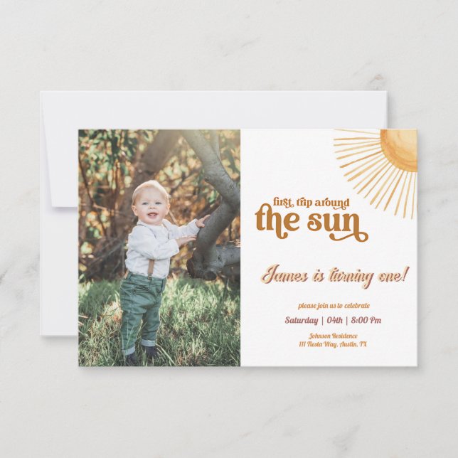 Convite Primeira viagem em torno da foto do primeiro anive (Frente)
