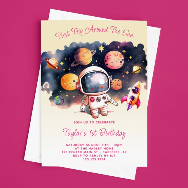 Convite Primeira viagem em torno do amarelo-sol (Criador carregado)