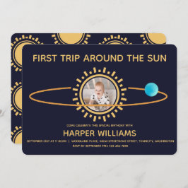 Convite Primeira viagem em torno do bebê sol Aniversário