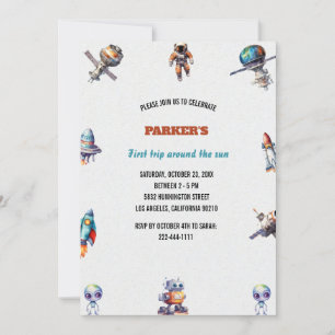 Convite Primeira Viagem Em Torno Do Filho Do Sol Aniversár