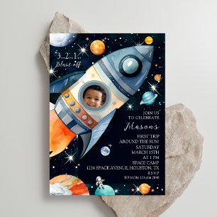 Convite Primeira Viagem Em Torno Do Foguete Fotográfico So