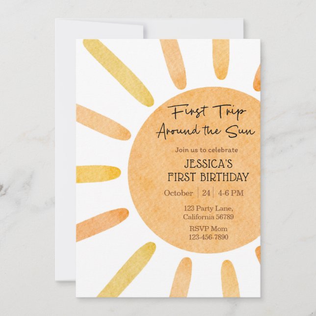 Convite Primeira Viagem Em Torno Do primeiro aniversario D (Frente)