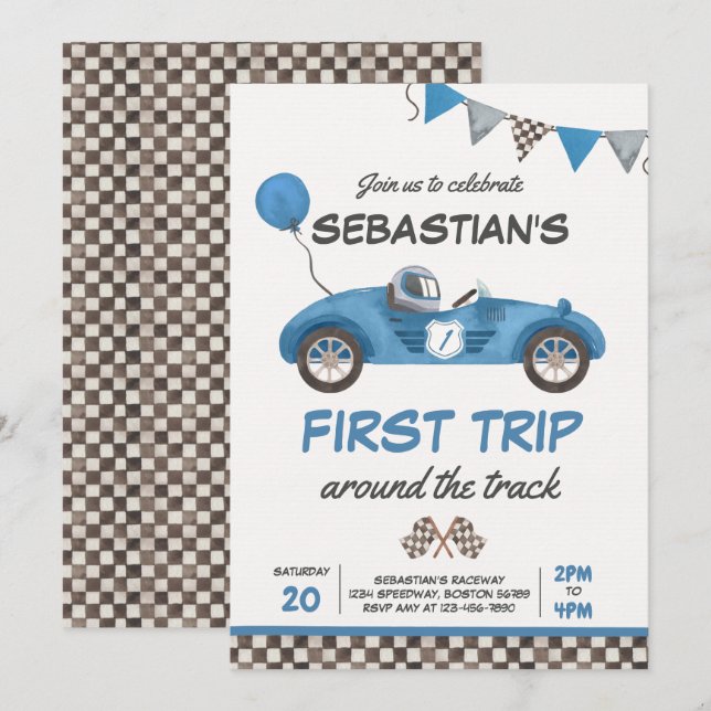 Convite Primeira Viagem Em Torno Do primeiro aniversario D (Frente/Verso)