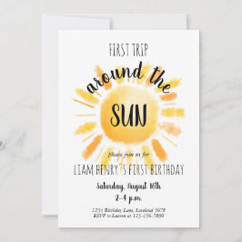 Convite Primeira viagem em torno do primeiro aniversario d