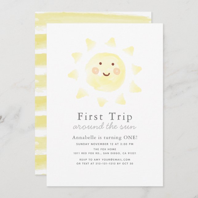 Convite Primeira viagem em torno do primeiro aniversario d (Frente/Verso)