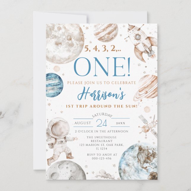 Convite Primeira viagem em torno do primeiro aniversario e (Frente)