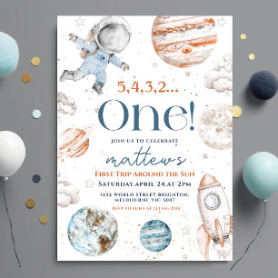 Convite Primeira viagem em torno do primeiro aniversario e