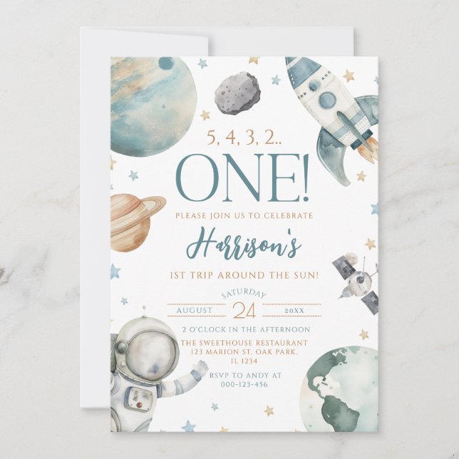 Convite Primeira viagem em torno do primeiro aniversario e (Frente)