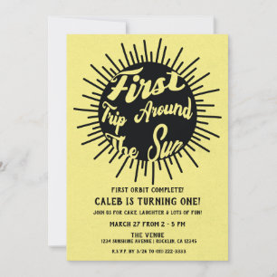Convite Primeira viagem em torno do primeiro aniversario R