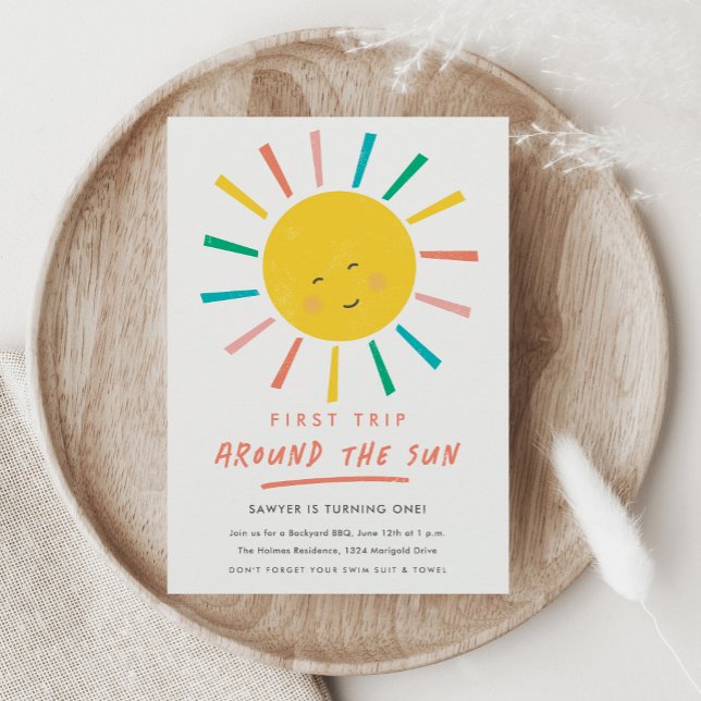 Convite Primeira viagem em torno do primeiro aniversario s (Criador carregado)