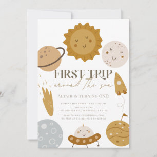 Convite Primeira viagem em torno do primeiro aniversario S