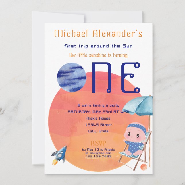 Convite Primeira viagem em torno do primeiro aniversario S (Frente)