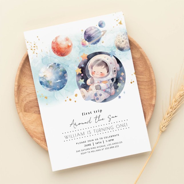 Convite Primeira Viagem Em Torno Do Sol Aniversário (Criador carregado)