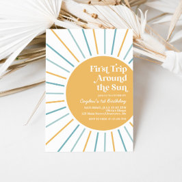 Convite Primeira Viagem em Torno do Sol Boho Sunshine aniv