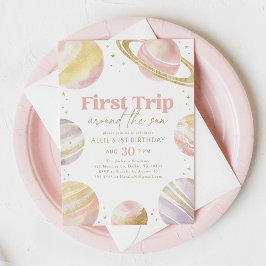 Convite Primeira viagem em torno do Sol no Exterior Aniver