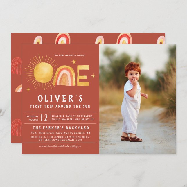 Convite Primeira Viagem Em Torno Do Sol | Parte primeiro a (Frente/Verso)