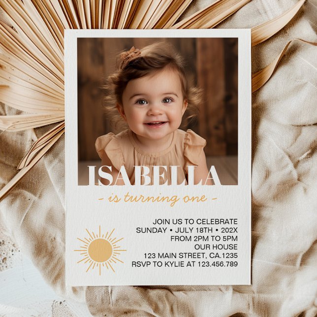 Convite Primeira viagem em torno do Sun Photo primeiro ani (Criador carregado)