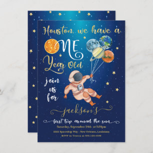 Convite Primeira viagem espacial em torno dos planetas ast
