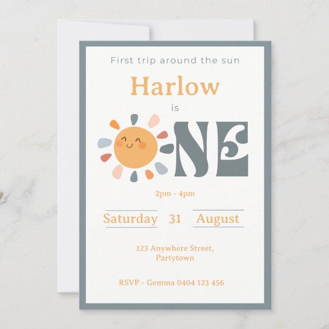 Convite Primeira volta ao sol (Frente)