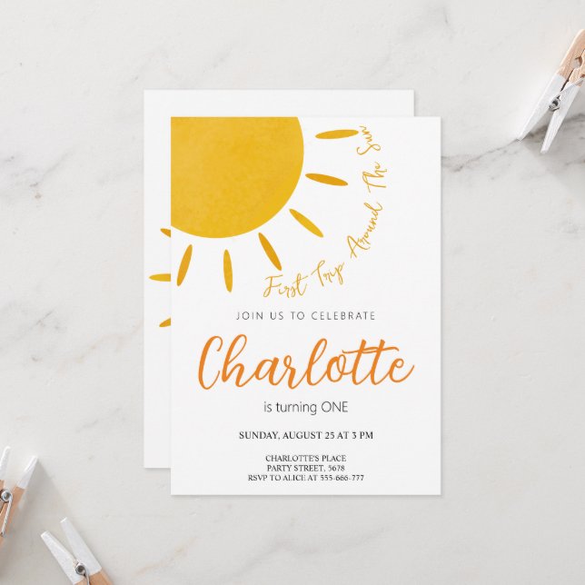 Convite Primeira Volta ao Sol (Frente/Verso In Situ)