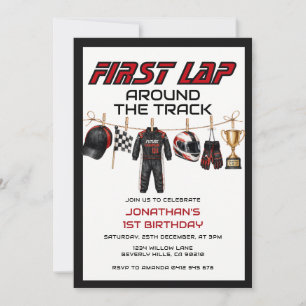 Convite Primeira Volta na Pista Menino de 1º Aniversário C