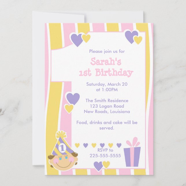 Convite Primeiro aniversário (Frente)