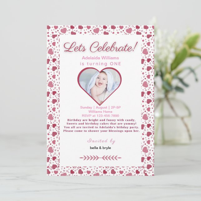 Convite primeiro aniversario (Em pé/Frente)