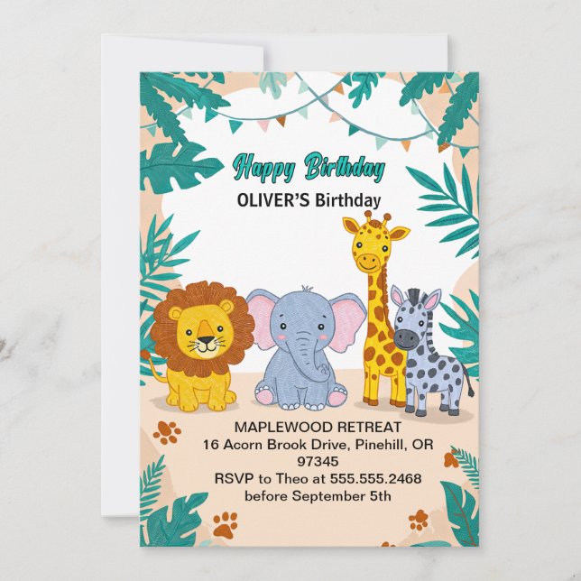 Convite Primeiro Aniversário 1º Aniversário (Frente)