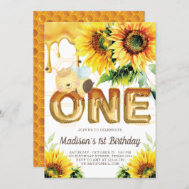 Convite Primeiro Aniversário Abelha de Mel Aniversário Gir