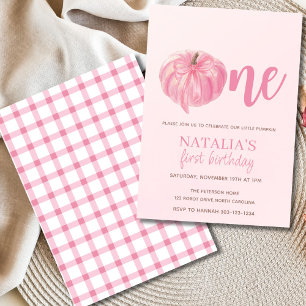Convite Primeiro Aniversário, Arco de Abóbora Rosa