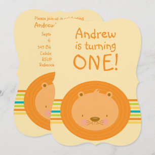 Convite primeiro aniversario Baby Lion Party