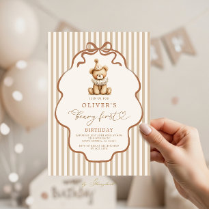 Convite Primeiro Aniversário Beary