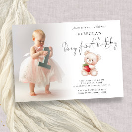 Convite Primeiro aniversario Berry First Photo Overlay