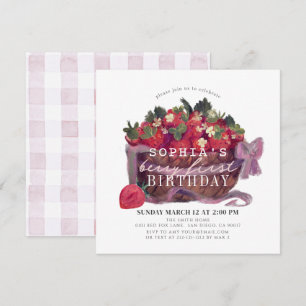 Convite Primeiro aniversario Berry First Strawberry Basket