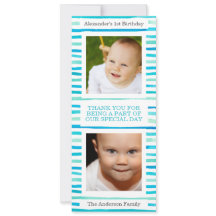 Primeiro aniversario Blue Stripes Baby Boy Foto Mu