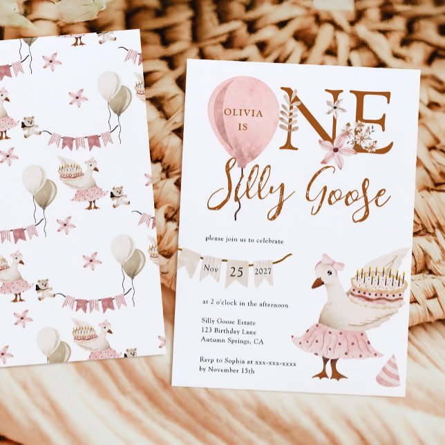 Convite Primeiro aniversario Boho Girl do ganso de um Bobo (Criador carregado)