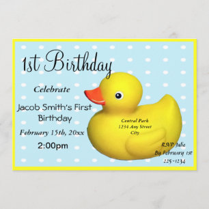 Convite Primeiro Aniversário - Borracha Ducky