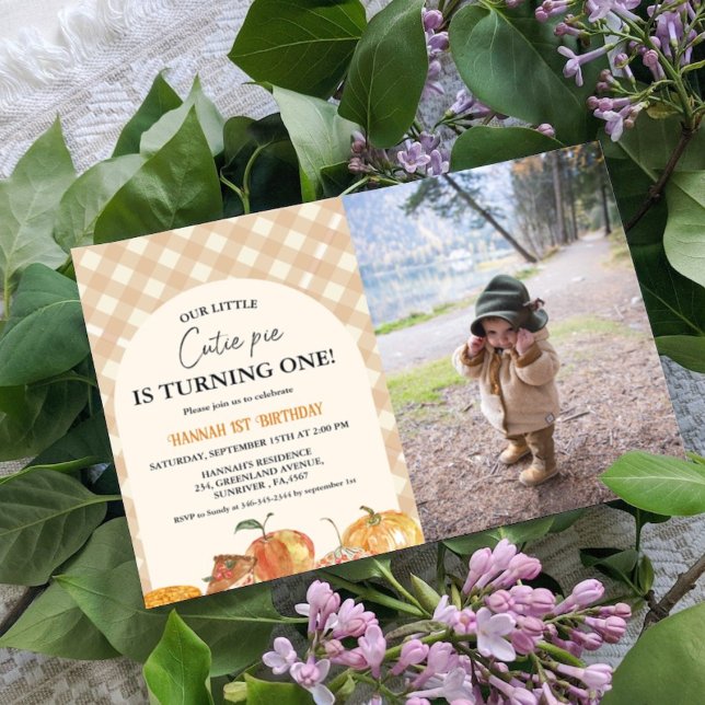 Convite Primeiro aniversario Branco de Ação de Graças de P (Criador carregado)