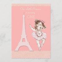Primeiro aniversario Chic Ballerina Eiffel Tower C