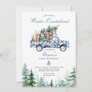 Convite Primeiro aniversario Chinoiserie de Winter Onederl