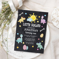 Primeiro aniversario Colorido de Painéis Dinossaur