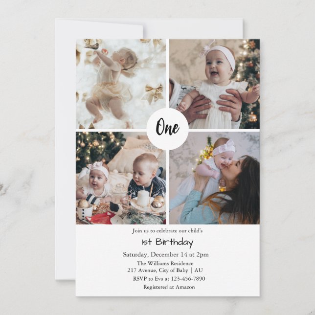 Convite primeiro aniversario convida meu primeiro aniversa (Frente)