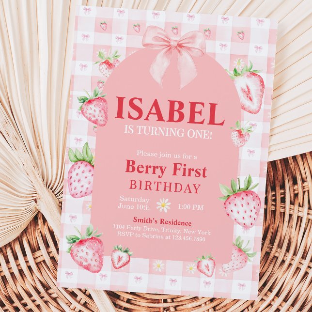 Convite Primeiro Aniversário Coquette Berry (Criador carregado)