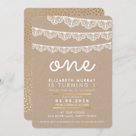 Convite PRIMEIRO ANIVERSARIO CUTE INVITE o revestimento de