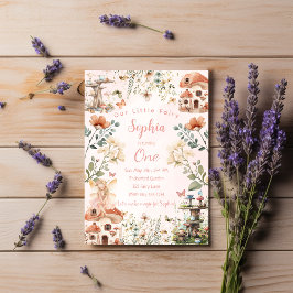 Convite Primeiro Aniversário da Garden Mushroom Girl Encan