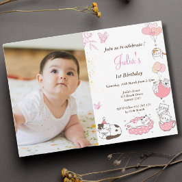 Convite Primeiro aniversario da menina