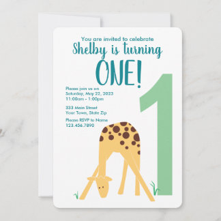 Convite Primeiro Aniversário da Namorada Amarela Moderna