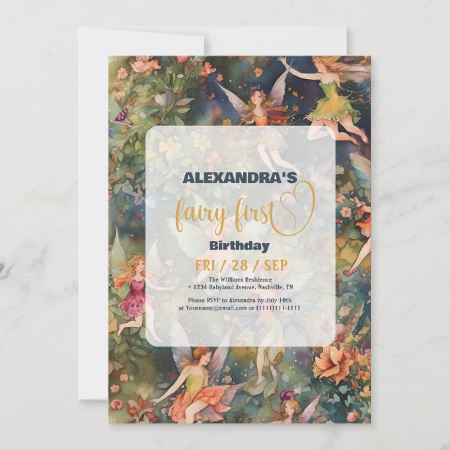 Convite Primeiro aniversario da Primeira Rapariga (Frente)