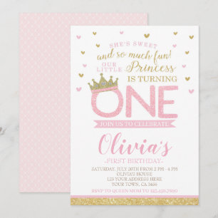 Convite Primeiro aniversário da Princesa