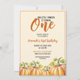 Convite Primeiro aniversario de abóbora